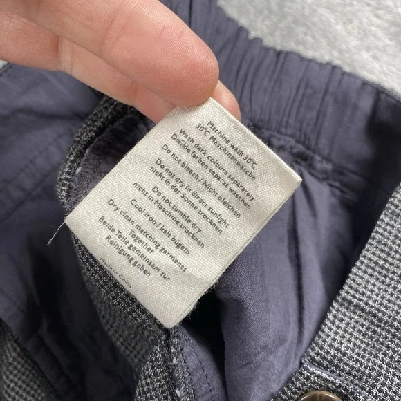 POETRY Pants Womens Sz 8 Grey Linen Tapered Trousers Crop Pleated Houndstooth - Picture 6 of 13